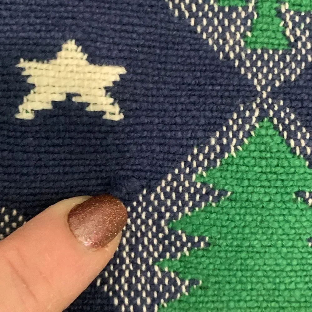 Vintage 1997‎ W.Y.S.I.W.Y.G 100% Cotton Holiday Tree & Star Placemats Set Of 8